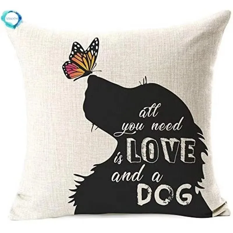 Best Gifts for Golden Retriever Owner, Funny Sayings All You Need is Love and a Dog Linen Throw Pillow Case Cushion Cover