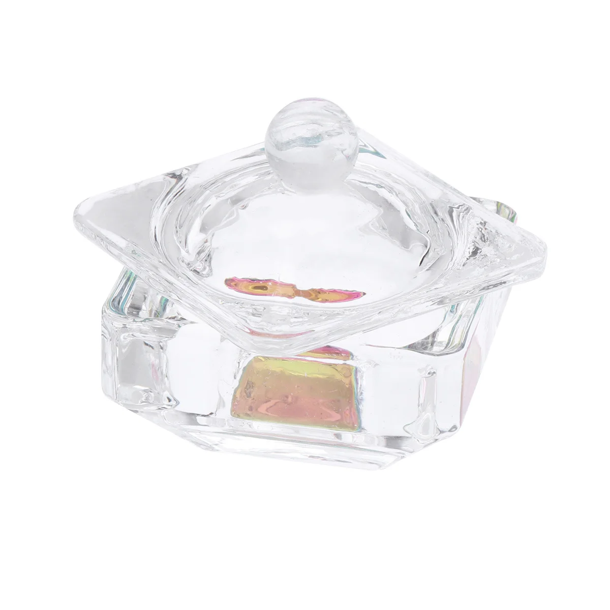 Taza de cristal para uñas, Mini contenedor pequeño de cristal octagonal para salón de uñas, mezcla de líquidos en polvo acrílico, 2 uds.