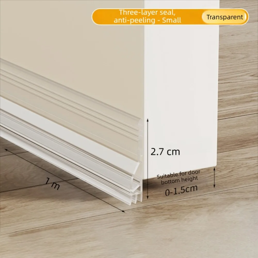 100cm Door Draft Stopper Self-adhesive Soundproof Draught Excluder Insect Prevention Transparent Door Bottom Sealing Strip Dorm