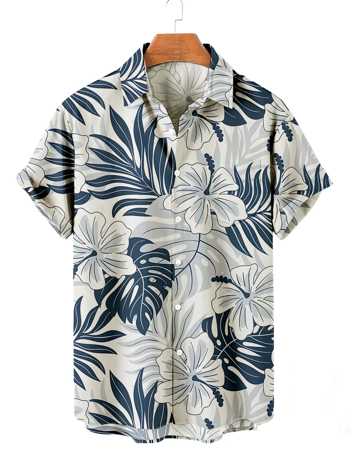 Summer Men's Flower Hawaiian Shirts Casual Vacation Short Sleeve Shirts Collar Button Up Shirt Fashion Steetwear for Mens