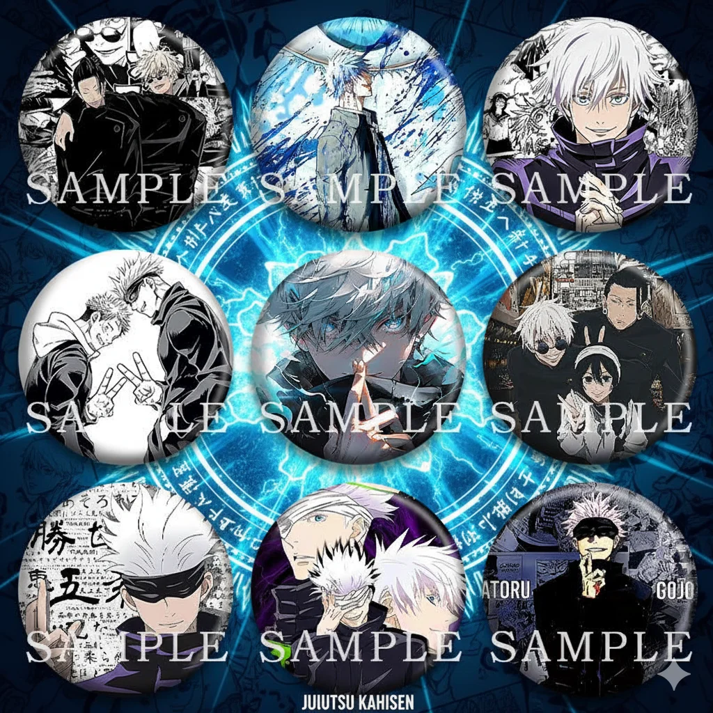 

Jujutsu Kaisen Gojo Satoru Geto Suguru аниме значок для косплея булавка двойная брошь вспышка аксессуар подарок товары сувенир на день рождения