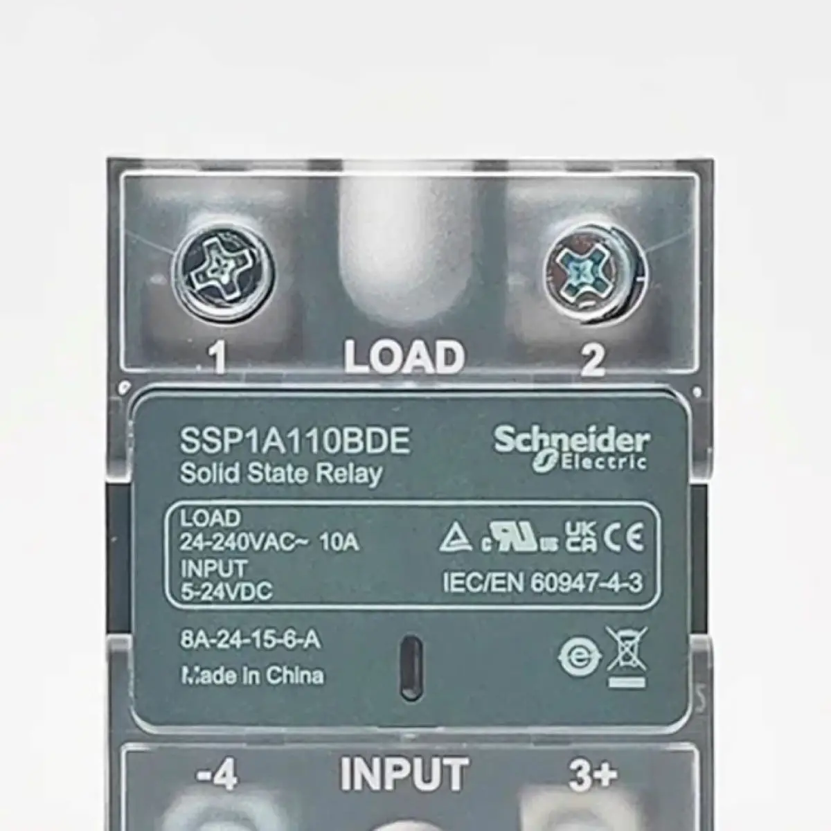 

SSP1A110BDE solid state Relays, input 5 to 24VDC, output 24 to 240VAC, 10A, zero cross switching