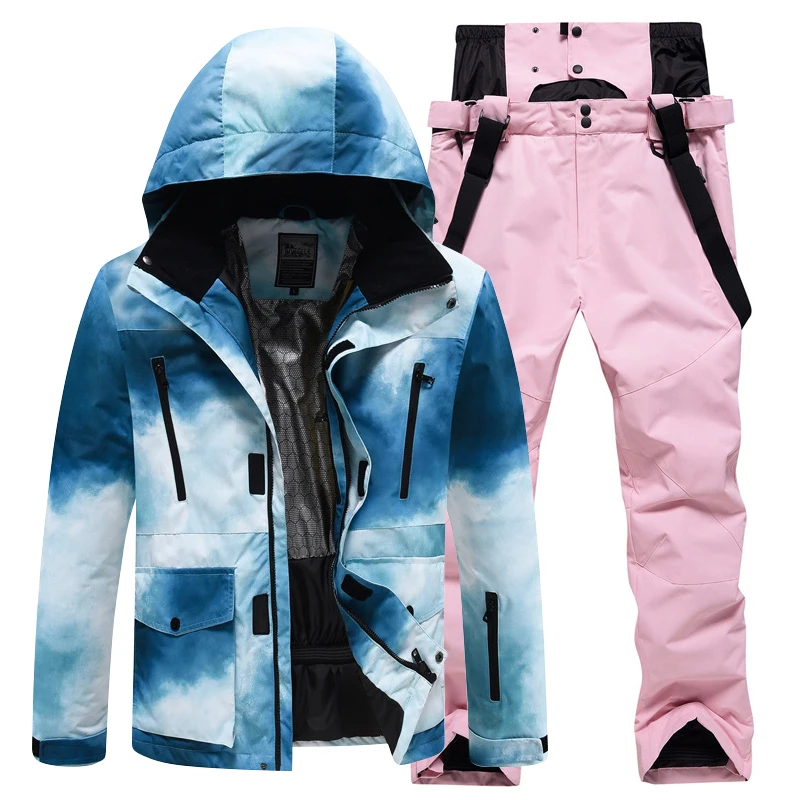 -30 ℃ men's and women's skiing suit windproof and waterproof skiing suit Outdoor and indoor winter warmth preservation