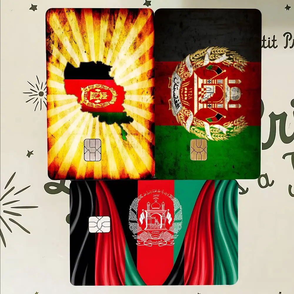 Afghan Afghanistan Flag Anmie Anmie Sticker Film Skin Cover For Credit Card Debit Bank Card Front