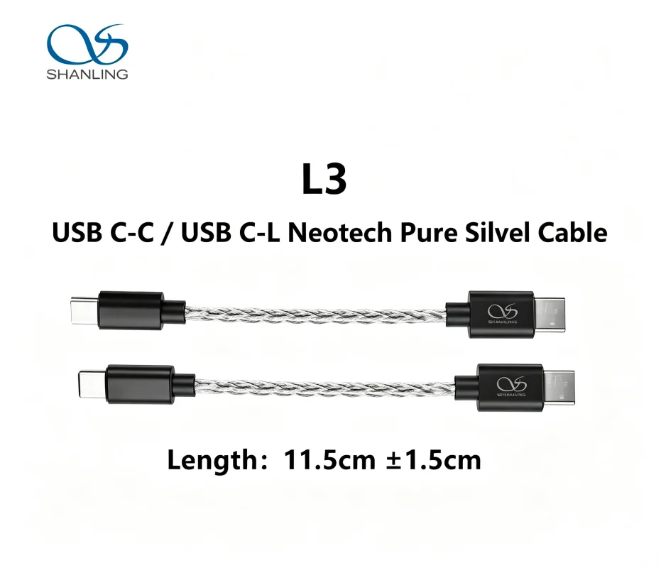 SHANLING L3 Neotech Pure Silver Audio Cable High-End Sound Transmission Type-C Lightning to Type-C for UA3 UA5 DAC iOS Android