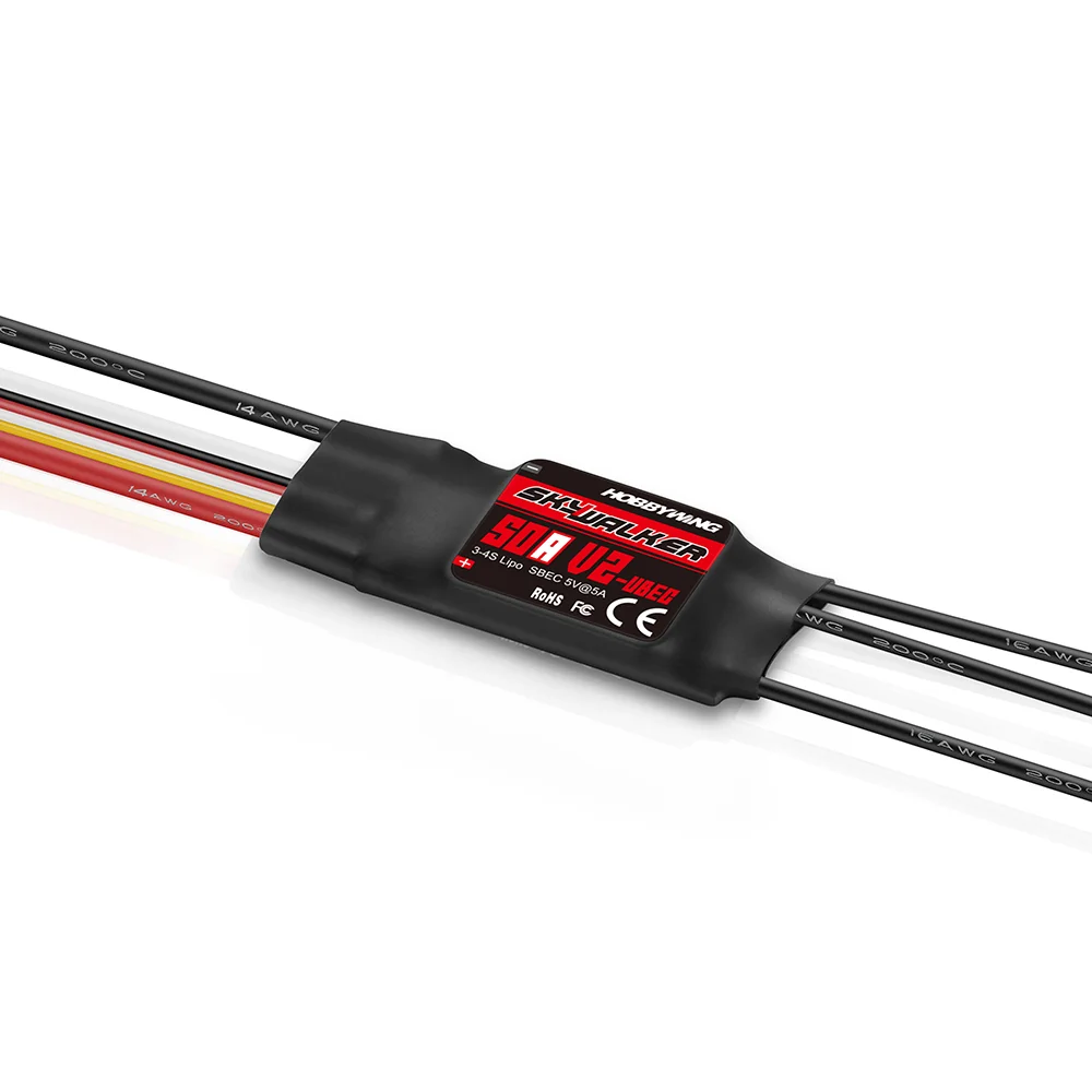 Hobbywing 2023 NEW Skywalker V2 Brushless ESC 40A 50A 80A 100A V2 ESC 2-4S Speed Controller with BEC/UBEC for RC Quadcopte