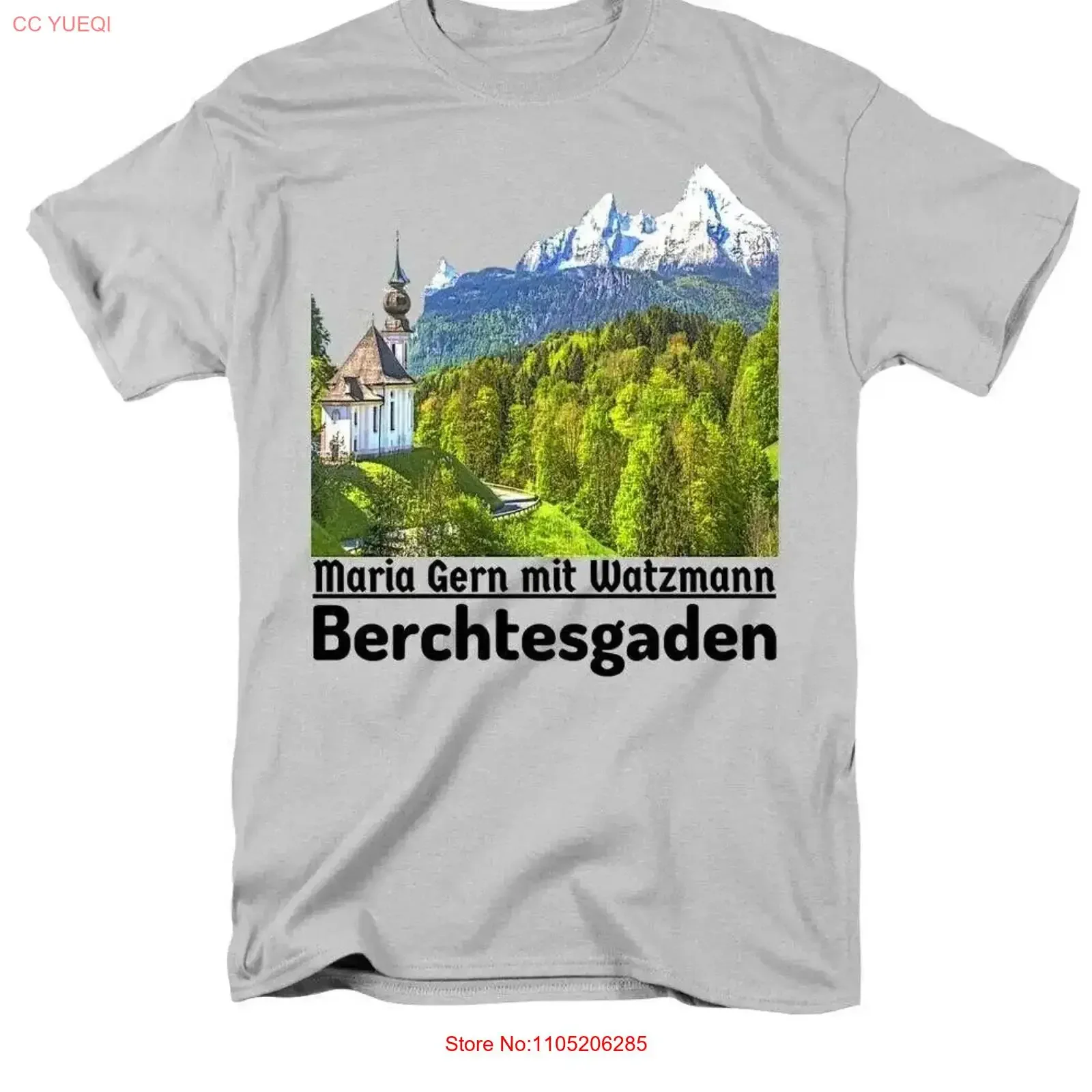 Maria Gern mit Watzmann Baviera Alps Alemania recuerdo nueva camiseta Premium S 4XL vintage lavado Top para uso diario