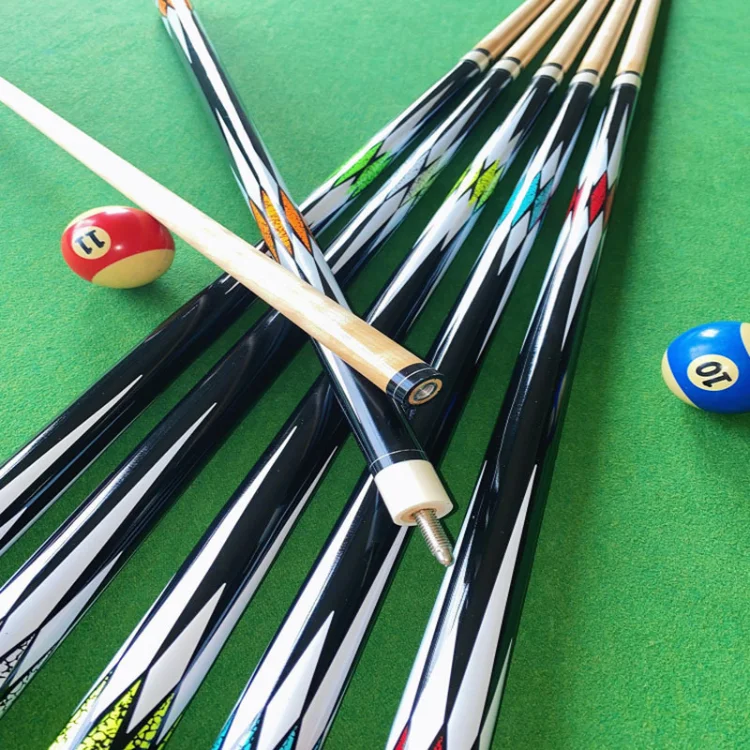 Diamond Billiards Cue Popular Fancy Nine-ball Chinese Black Eight Billiards Cue 13mm Big Head 1/2 Split Billiards Cue