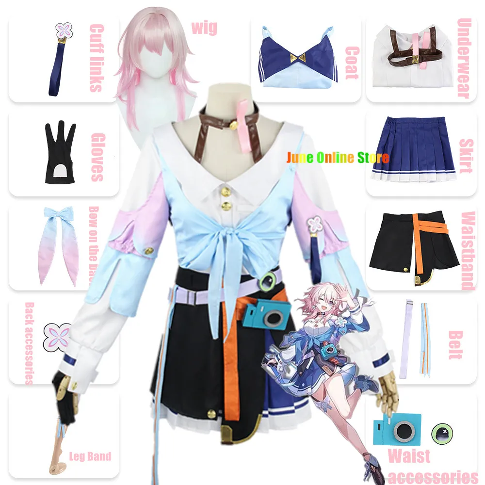 March 7th Cosplay Game Honkai: Star Rail Costume Dress Suit Girl Halloween Carnival Cosplay Party Props Accessories