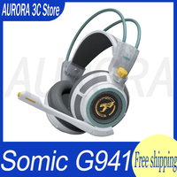 Somic G941 Gaming Headset USB Wired Sound Vibration Amplify Sound Customized Headphone With Mic Led Light For Pc Laptop Computer