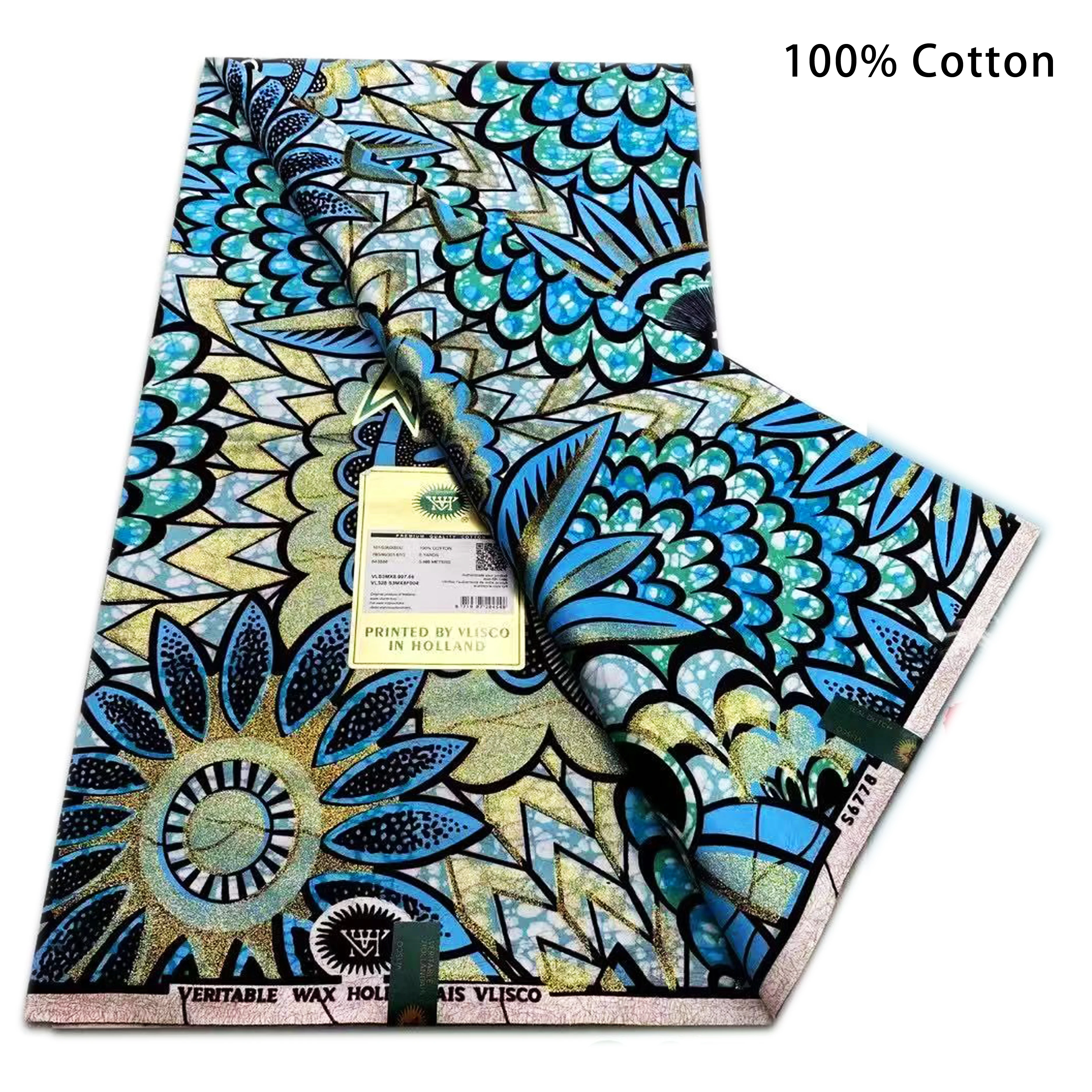 2025 New African Grey Gold Shining Super Wax Fabric Cotton Material Grand Ankara Pagne Wax Printing for Fashion Accessories