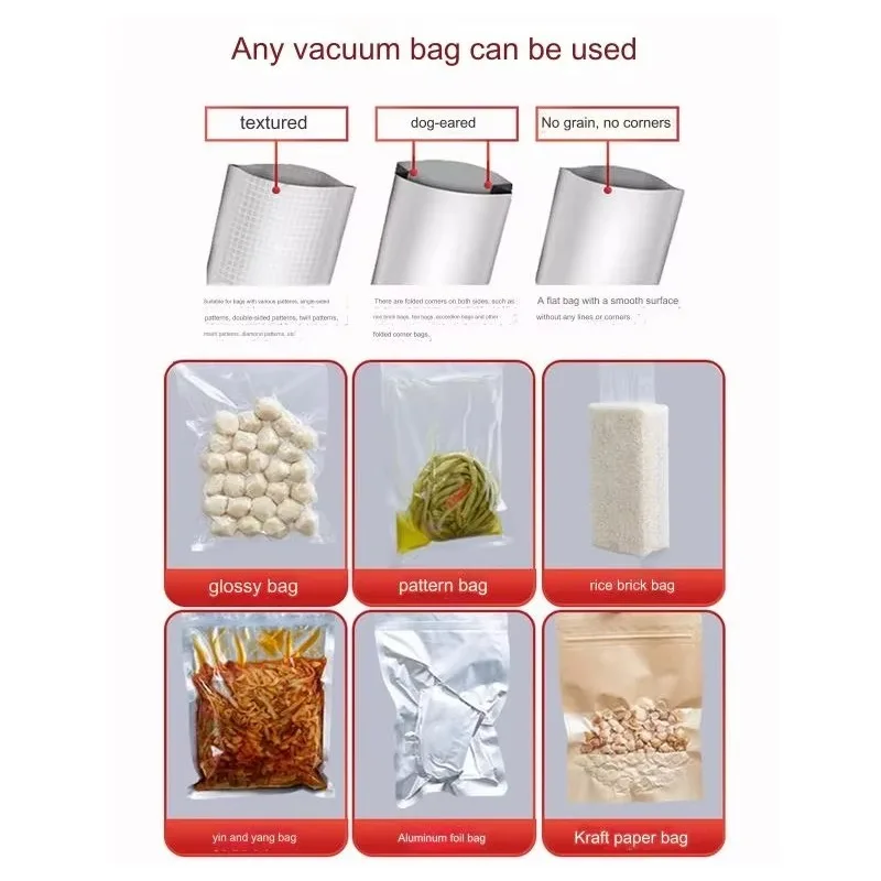 Mesin Vacuum Sealer Listrik Mini Komersial Tipe Lantai untuk Makanan Kering dan Basah, Digunakan untuk Salmon, Foie Gras, Kaviar, dan Kertas Foil