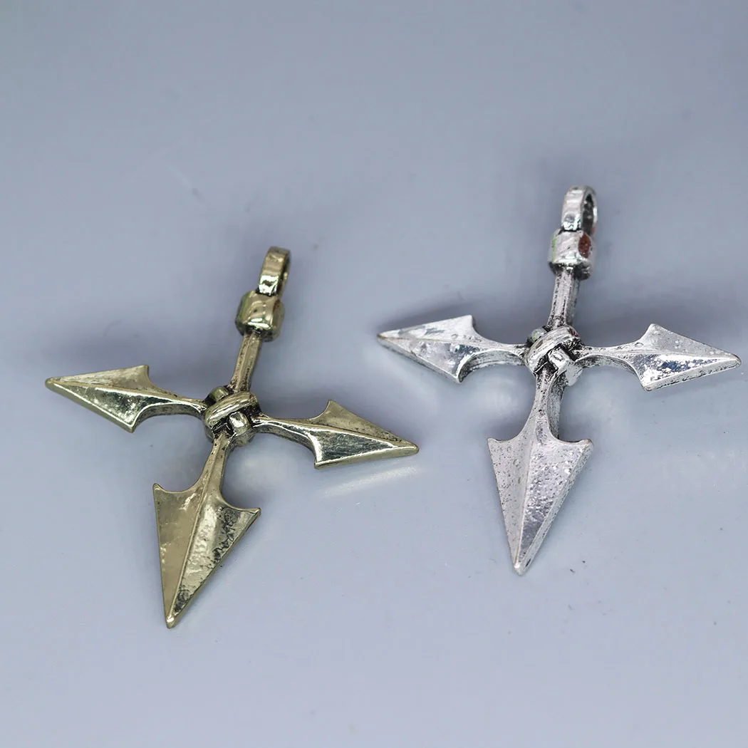 3pcs/Lot Warrior Spear Viking Barbarian Cross Charm Vintage Pendant for DIY Necklace Keychain Body Jewelry Making Handmade Craft