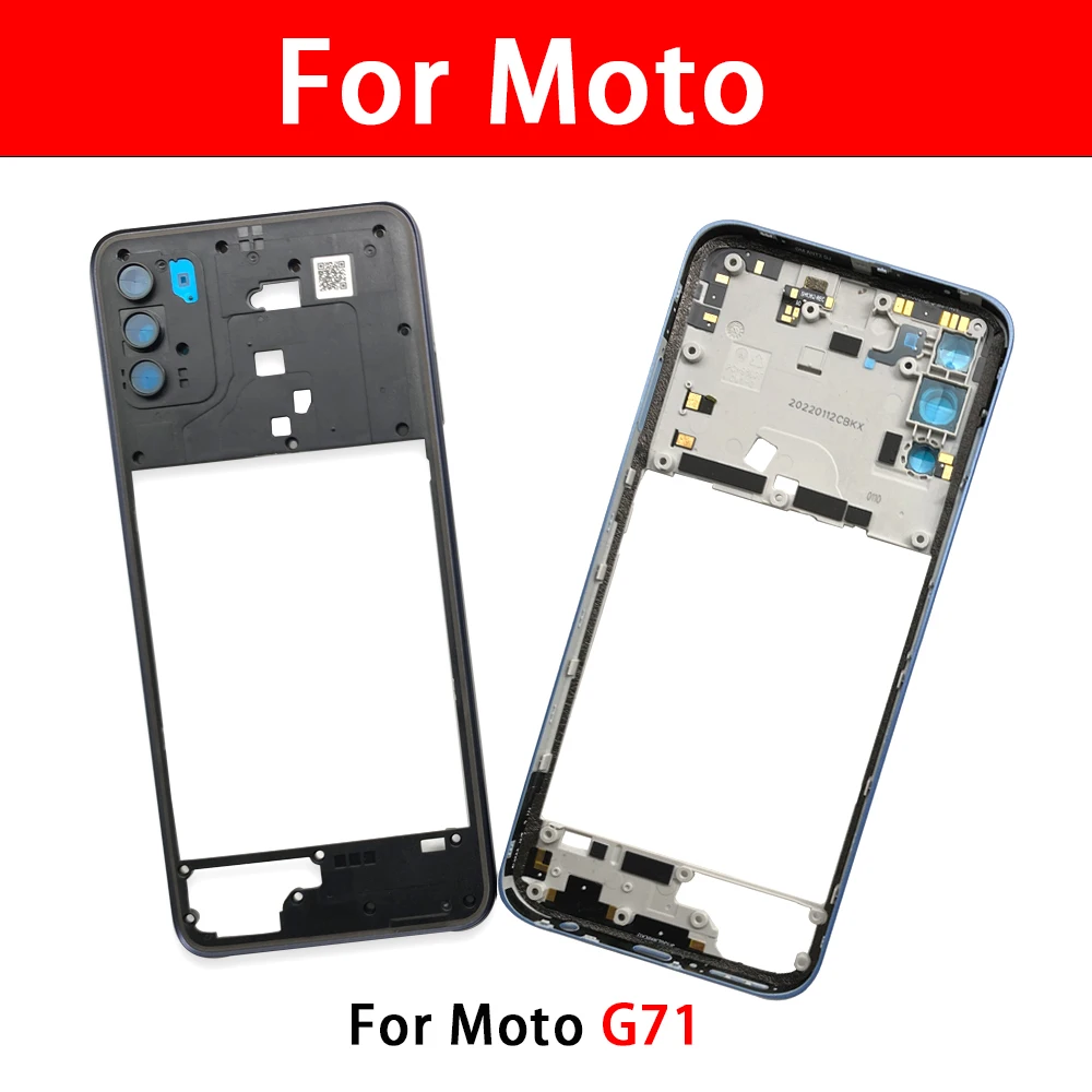 New Middle Frame For Motorola Moto G50 5G G22 G52 G71 G82 Bezel Middle Plate Holder Housing Cover Repair Replace Parts