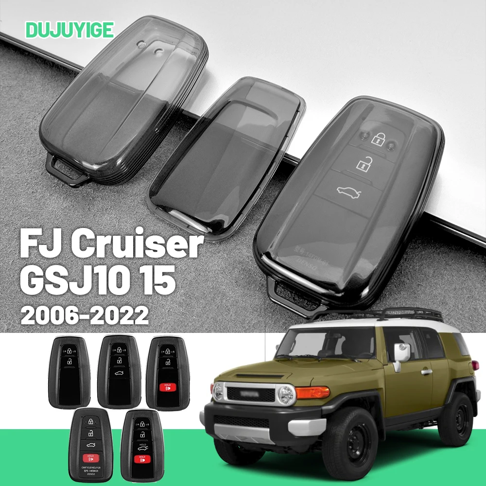 

Clear TPU Car Key Case For Toyota FJ Cruiser GSJ10 15 2006-2022 Key Fob Cover Protector Shell Auto Accessories 2015 2016 2017