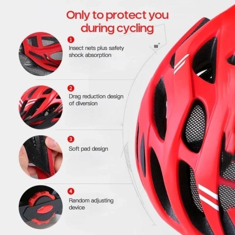 Bikeboy Men and Women Adults MTB Moutain Bike Cycling Helmet Bicycle Helmet Ultralight Protective Gear Head Protection Bikes view 5