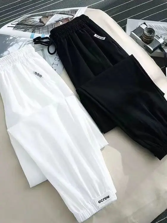 初秋の新作アイスシルク速乾スポーツパンツ レディース ゆったり着痩せカジュアル ハーラン蚊よけランタンパンツ