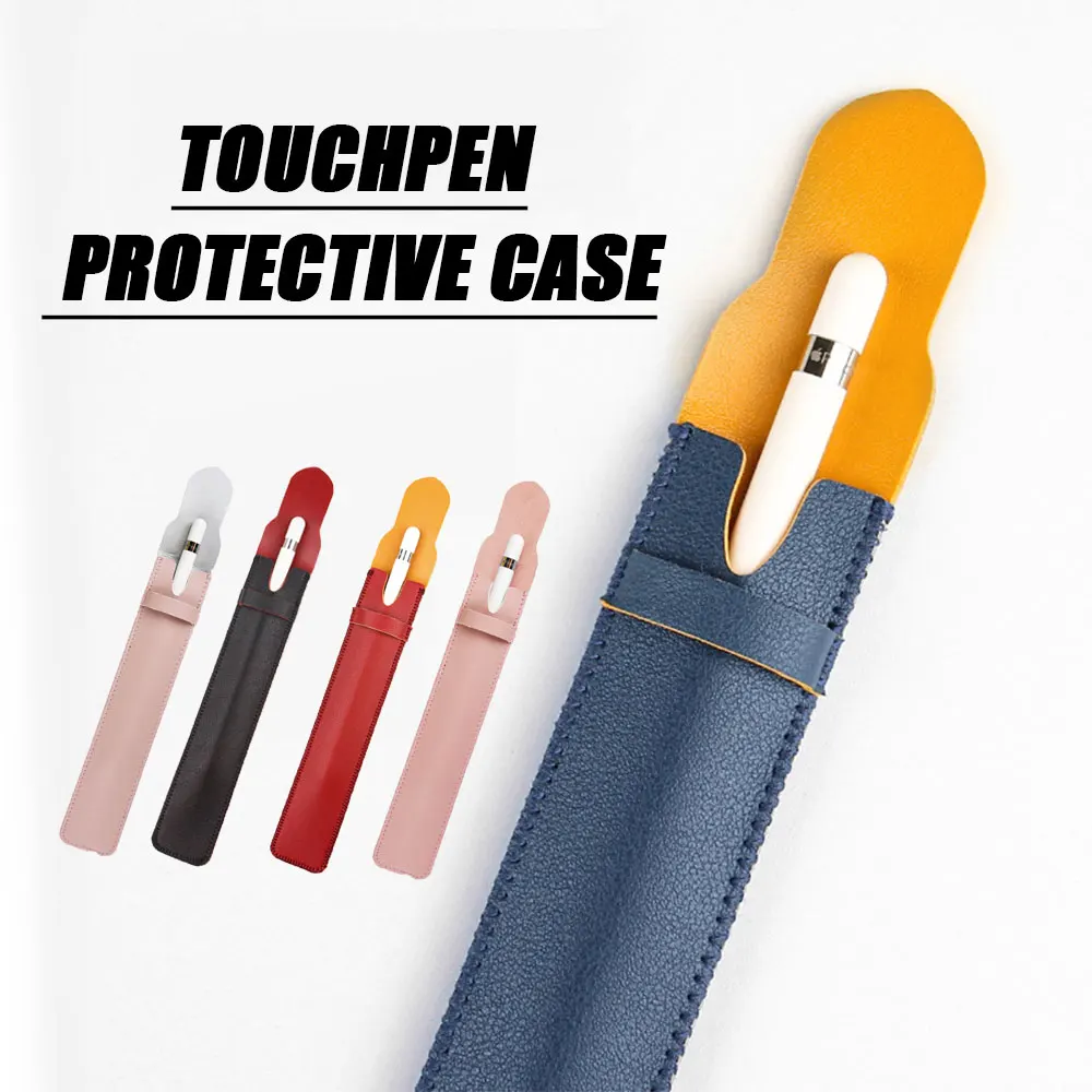

Stylus Pen Cover For IPad Apple Pencil Case Holder Anti-scroll Soft Leather Pouch Cap Nib Cover Tablet Touch Pen Protective Case