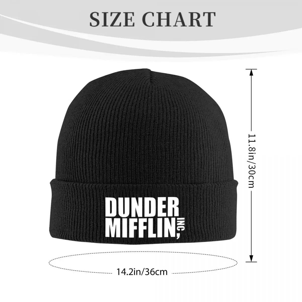 Dunder Mifflin Logo Knitted Hat Beanies Winter Hats Warm Hip Hop The Office TV Show Cap for Men Women