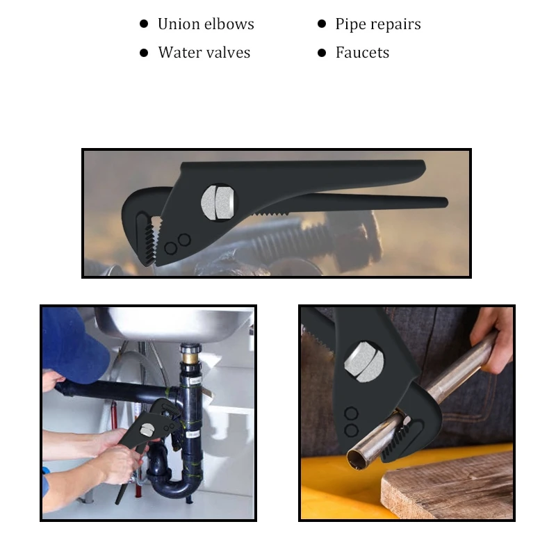 7/9/10.5/12 inch Pipe Pliers Steel Multifunction Adjustable Water Pipe Wrench Household Large Open End Spanner Repair Hand Tools