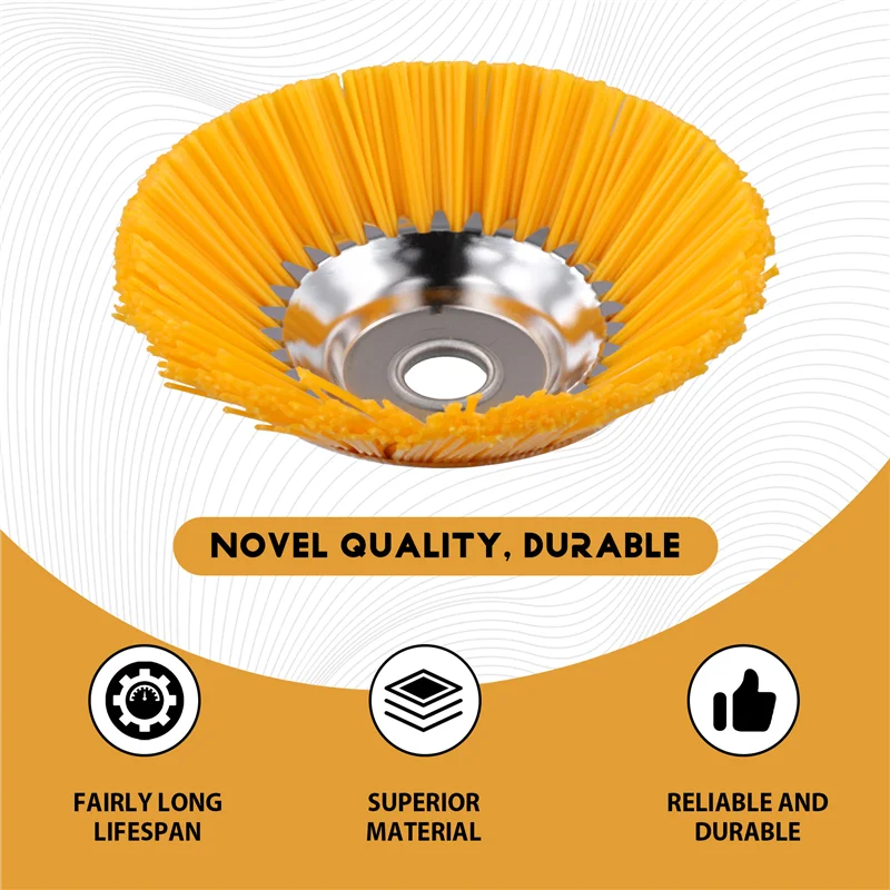 

KYCOR-8Inch Weed Brush Cutter Head Lawn Mower Grass Trimmer Head Nylon Wire Wheel Rotary Weed Brush For Garden Lawnmower