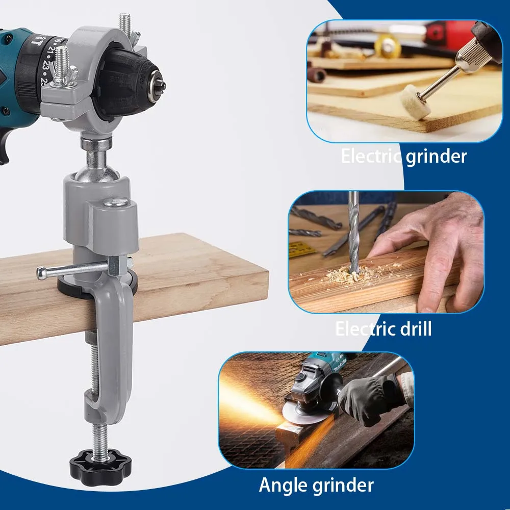 

Large Caliber Bracket, Multifunctional 360 Degree Aluminum Alloy Universal Pliers, Electric Drill Rotating Pliers, Electric Grin