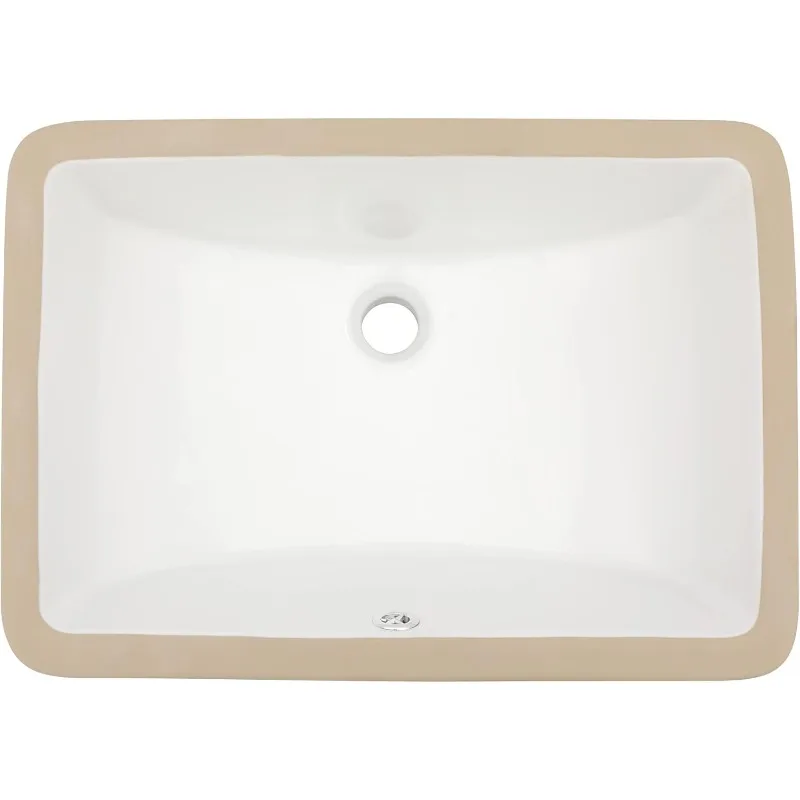 Undermount Bathroom Sink   Porcelain Ceramic Rectangular Vessel Sink Under Counter Lavatory Vanity Bath Sink Bowl Basin