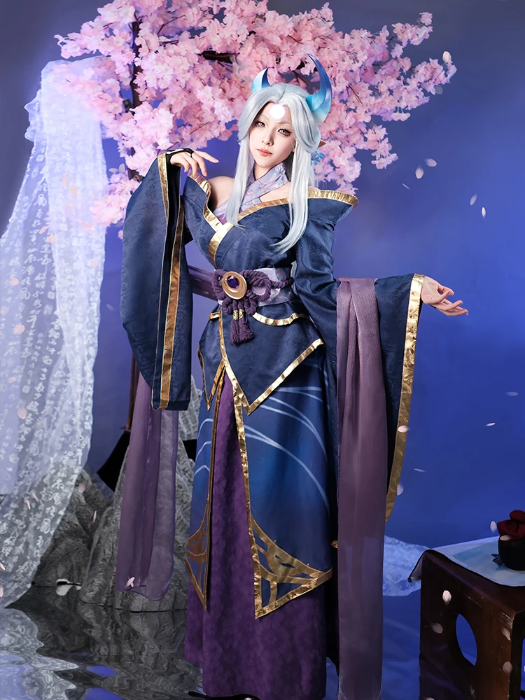 Rolecos-traje de Cosplay de Alune Spirit Blossom para mujer, traje de Kimono de juego LOL, conjunto completo de Halloween