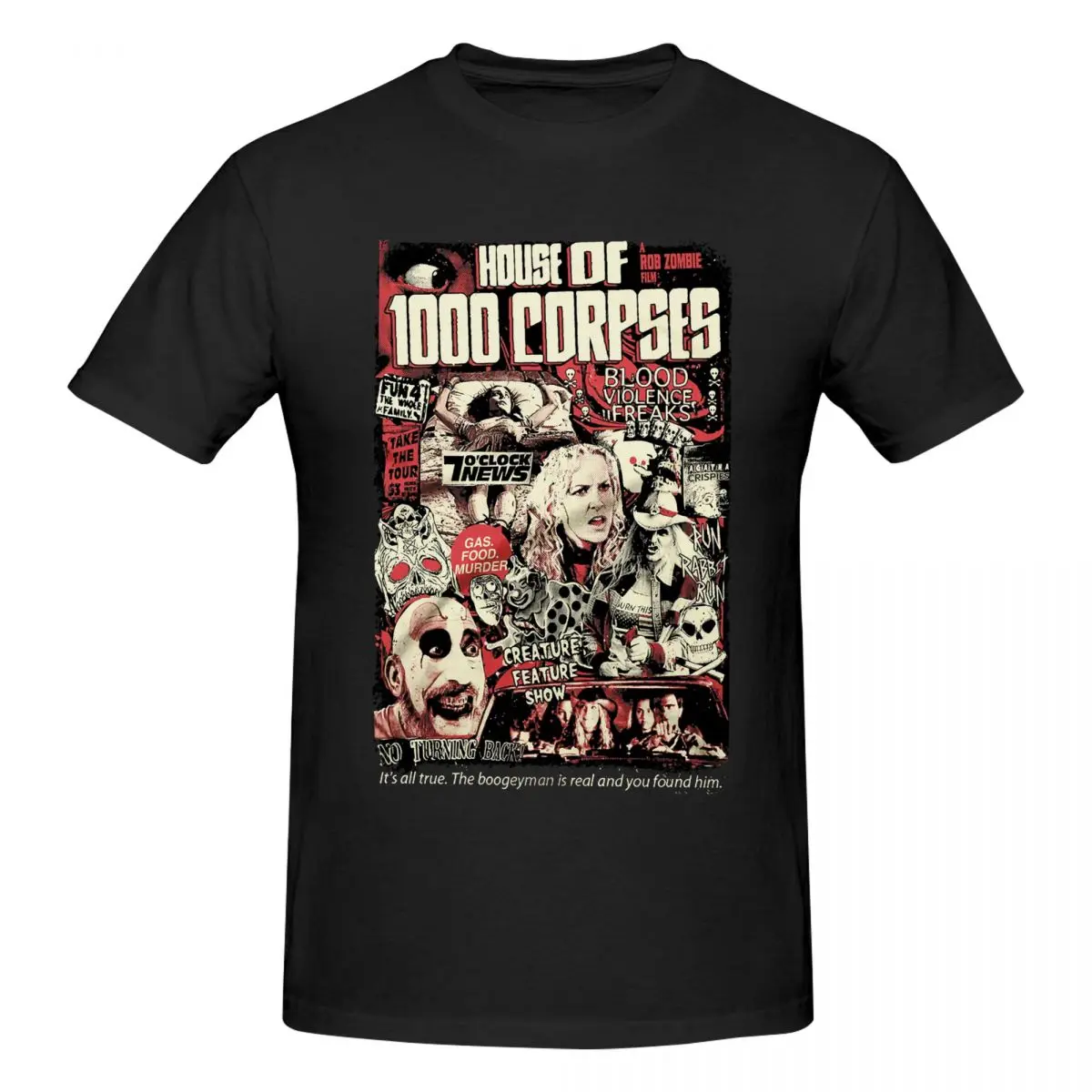 

vintage House Of 1000 Corpses Blood The devils rejects captain spaulding horror halloween scary movie plus size T shirt for men