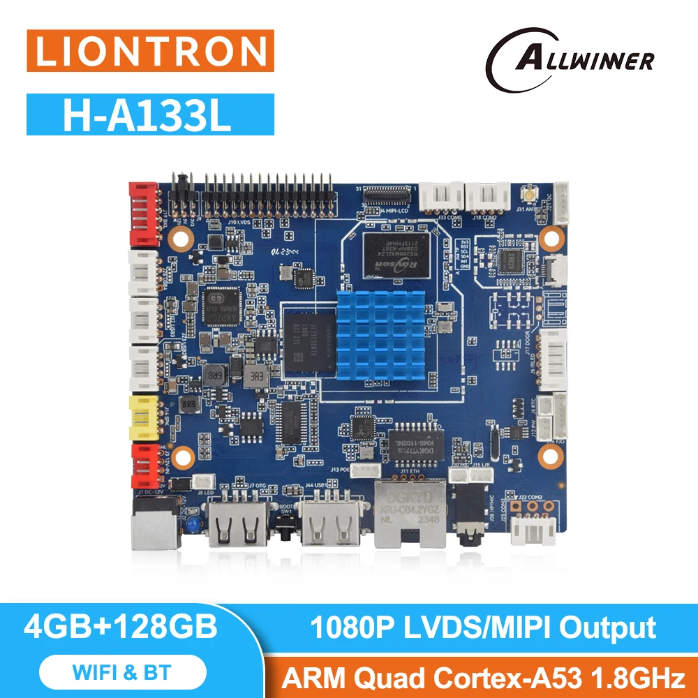 

Liontron Single Board Computer 4GB RAM A133 128GB EMMC Development Board AllWinner SoC Computer Run Android 10.0 LinuxQT OS