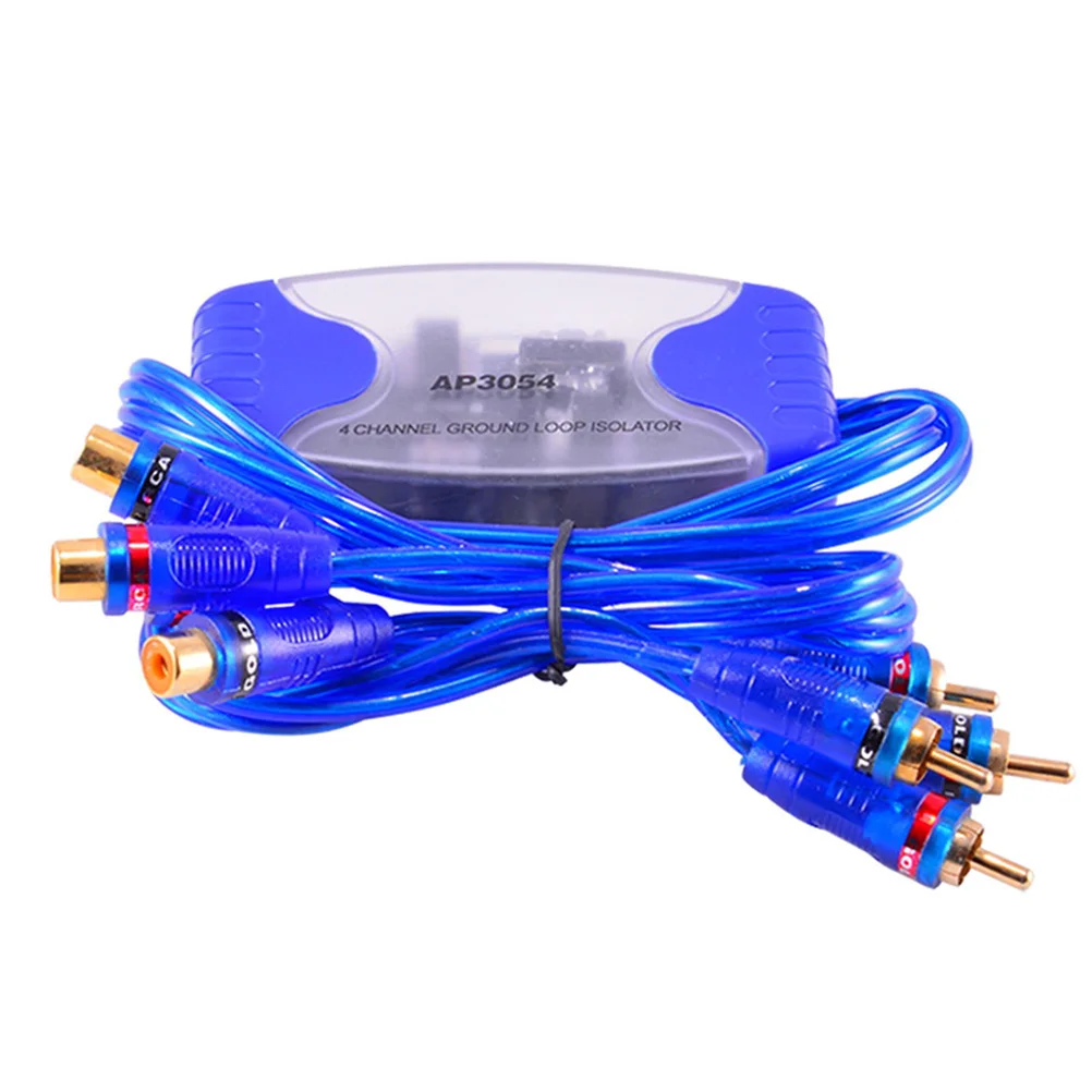 

4 Channel Audio Filter Ground Loop Isolator Noise Reducer RCA Gold Plated Durable Car Audio Cable Adapter Socket Sound
