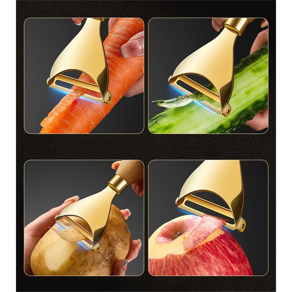 2026 New Stainless Steel Solid Wood Handle Paring Knife Thickened Potato Fruit Paring Knife Melon Peelers Kitchen Gadgets