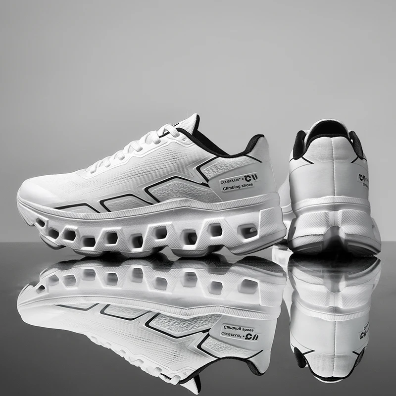 Men's Cushioning Jogging Running Shoes Breathable Non-Slip Outdoor Luxury Shoes Couple Trainer Race Sneakers Off-road Shoes