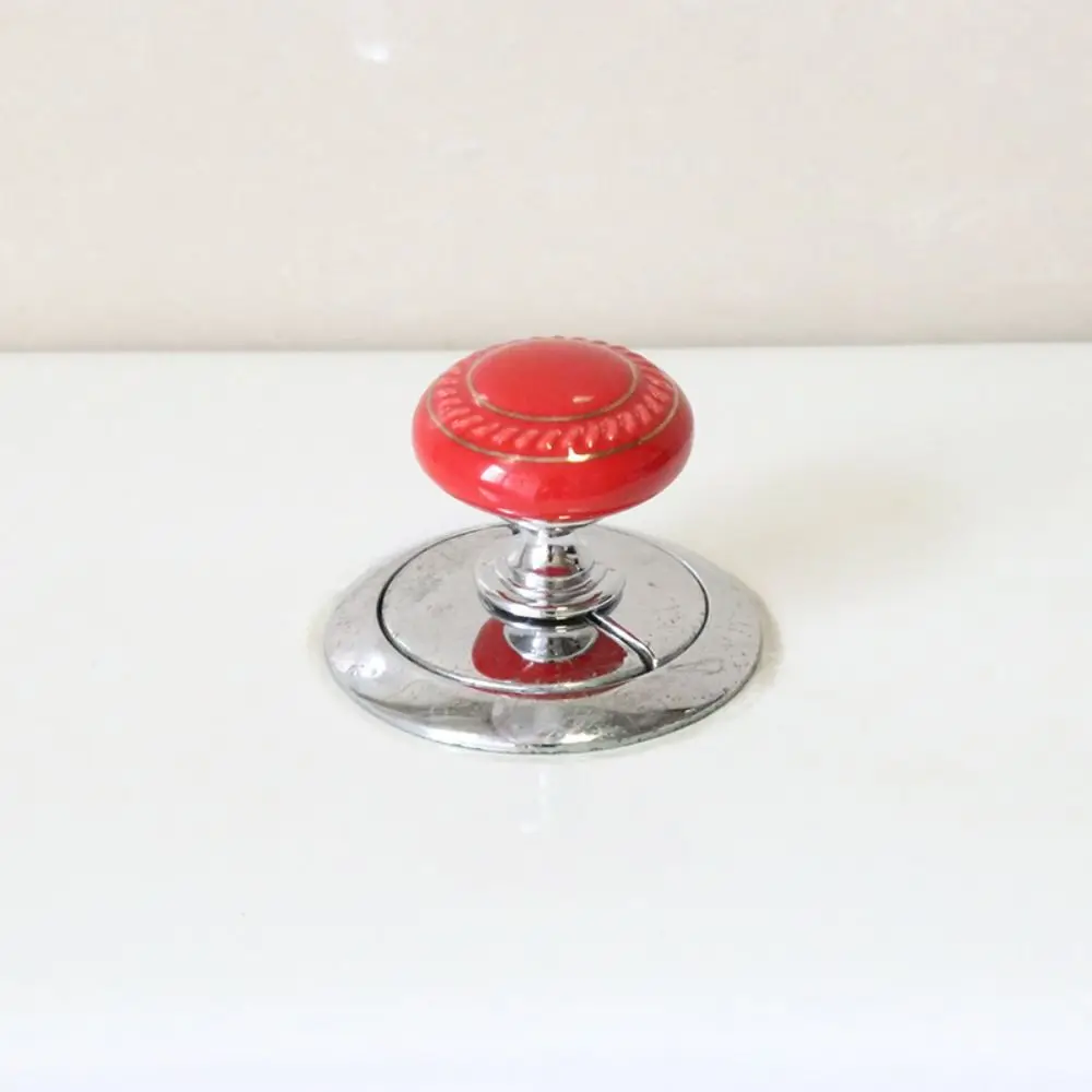 Circular Toilet Press Ceramic Nail Protector Toilet Button Colorful Universal Water Press Flush Button Bathroom Supplies