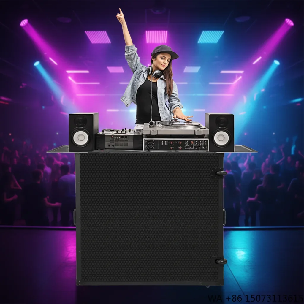 

High Quality Professional DJ Table Facade Foldable with Carry Bag Black Booth System US Warehouse
