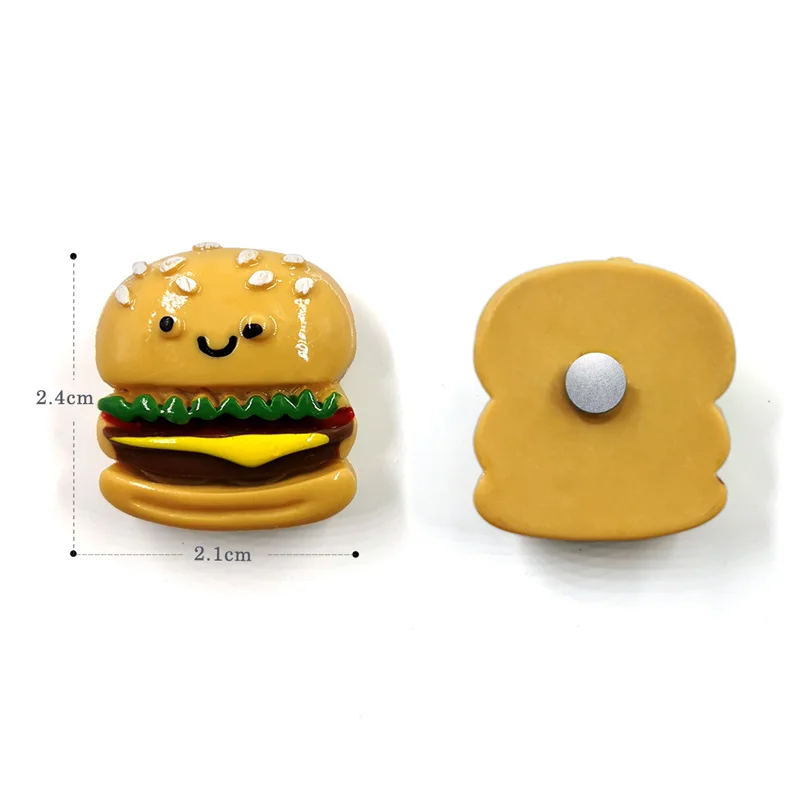 Fastfood Fridge Magnet Breakfast Hamburgers Pizza Fries Figurine Refrigerator Whiteboard Sticker Kitchen Decoration Accessories