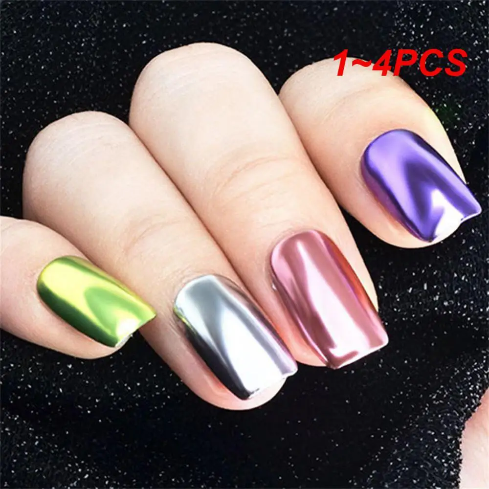 1~4PCS Gel Polish Easy To Apply And Remove Trendy Metallic Nail Powder Chrome Pigment Dust Metallic Nails Holographic