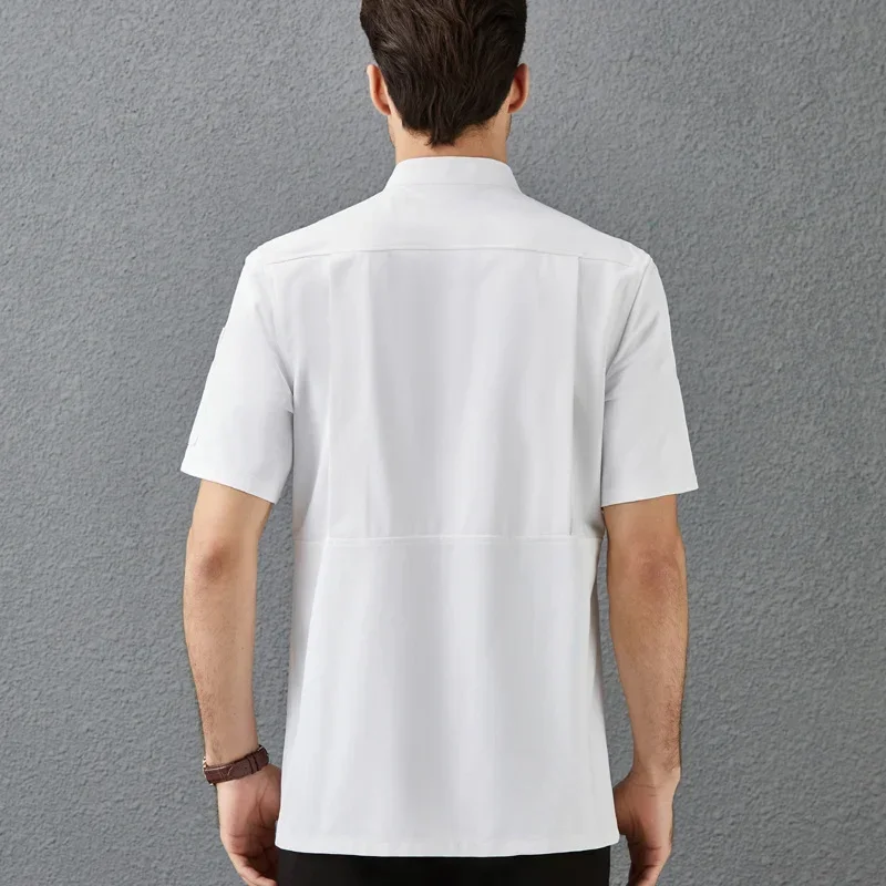 Chaquetas de Chef de manga corta, uniforme de Chef de cocina para restaurante, camisas, abrigo de cocinero de verano, ropa de camarero