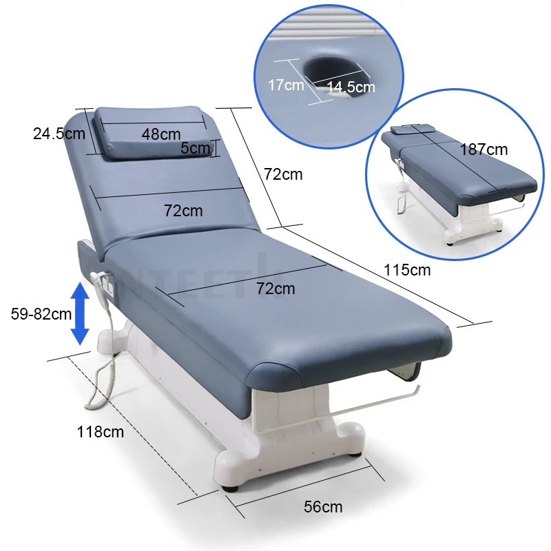 Anteeth New Design adjustable beauty bed facial spa furniture 2 motors Electric Massage Table