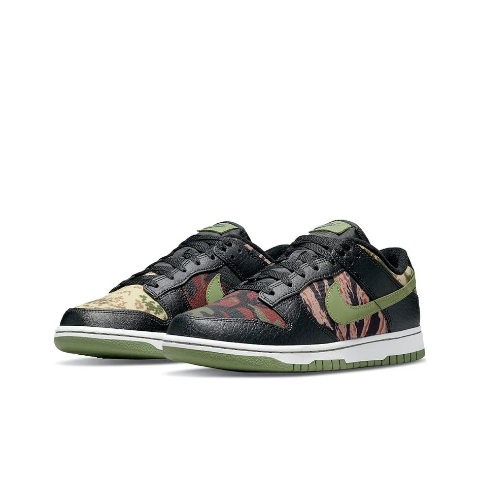 Nike Dunk Skateboard Shoes Men's Low Top Black/Camouflage DH0957-001