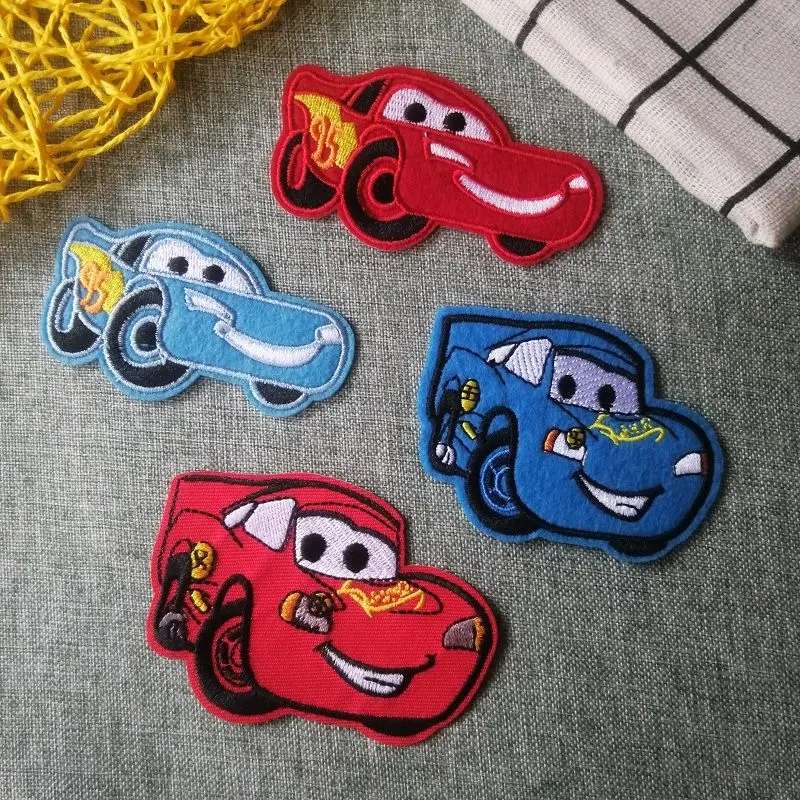 Cars Cartoon Red Lightning McQueen Ironing Sewing Patch Cloth Sticker DIY Clothes Bag Decoration Cartoon Pattern Decal Wholesale