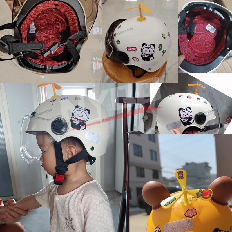 Cute Cartoon Child Motorcycle Helme Anti-Sun Protection Breathable Safety Helmet Motorcycle Skateboard Bike Head Protection