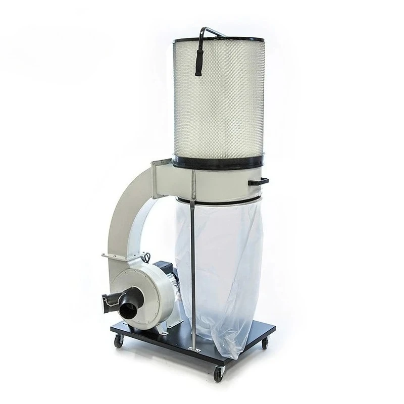 800W Saw Dust Collection System Vortex Cone 2-Micron Canister Filter Industrial Dust Collector for Woodworking
