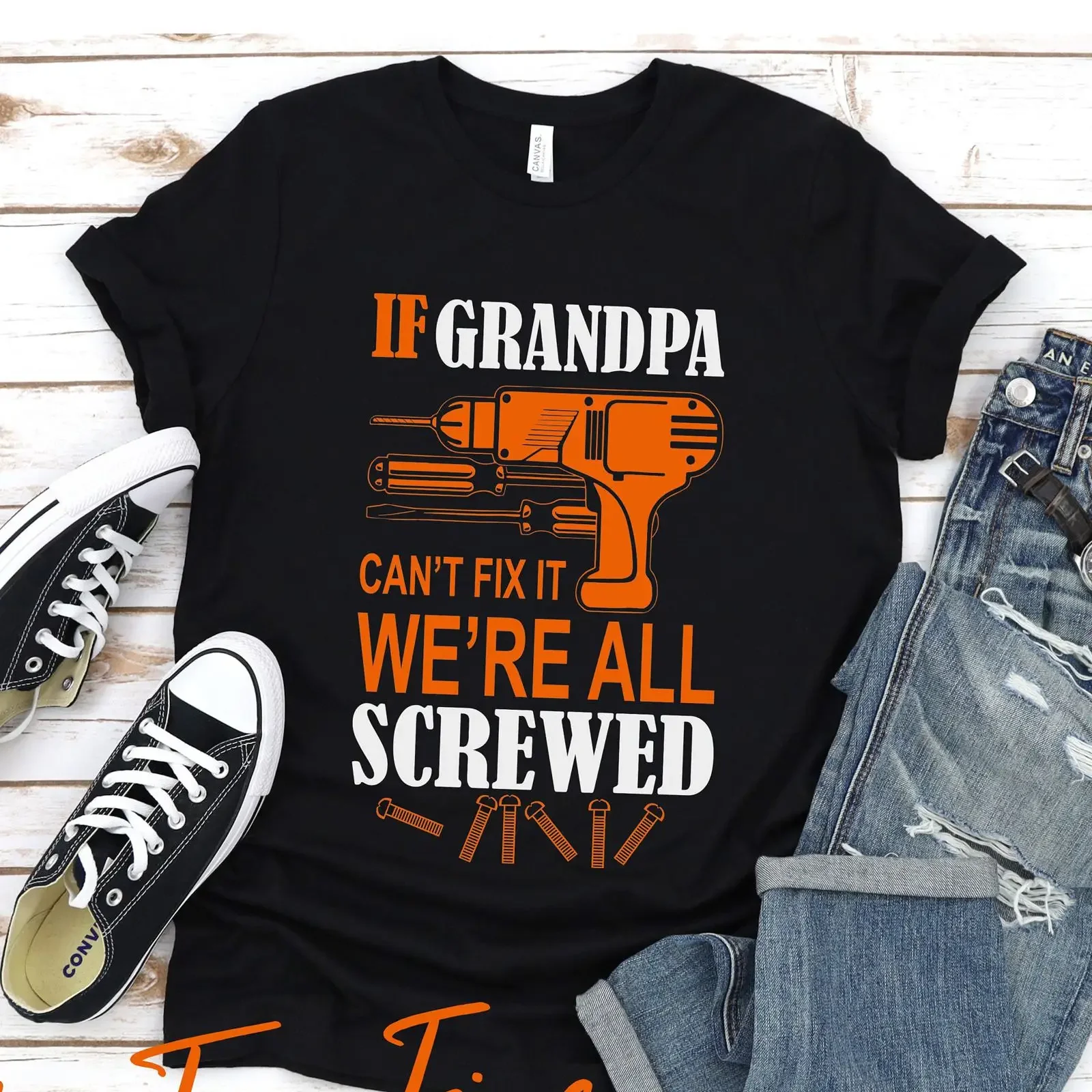Funny Grandpa T Shirt If Can amp 39 Fix It vintage Washed Unisex designer clothes Slightly fashion Breathable Casual Stretched