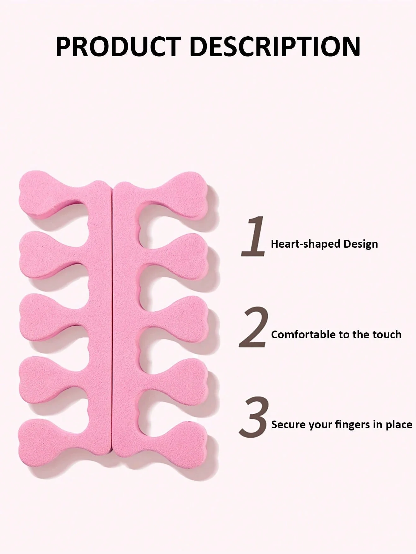 Separadores de dedos em forma de coração, ferramentas para arte em unhas, esponja eva, isoladores de dedos e dedos, evitam manchas de esmalte