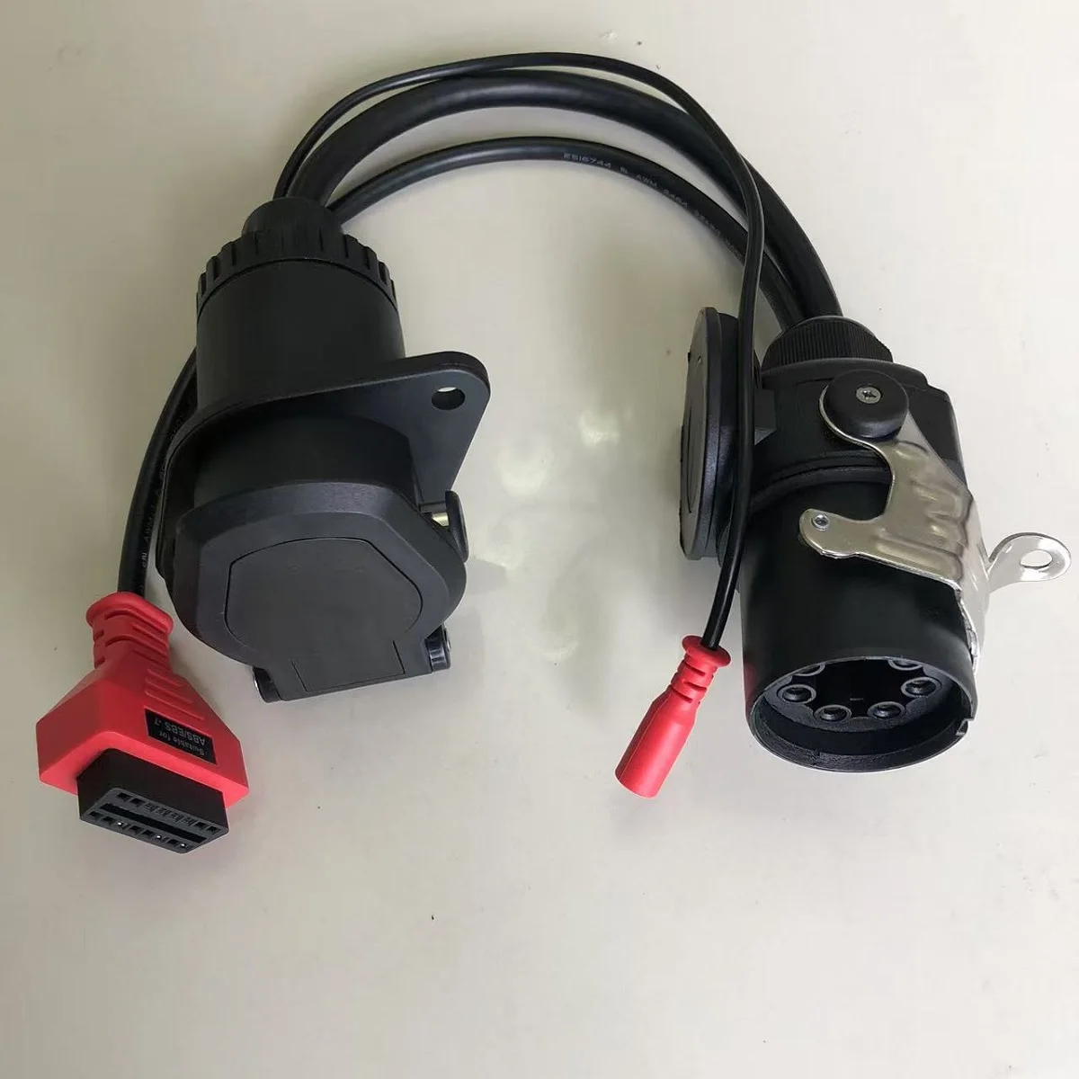 OBD2 Trailer Diagnostic Adapter Cable EBS ISO 7638 Compatible with Bosch Autel Autocom for Truck Vehicles