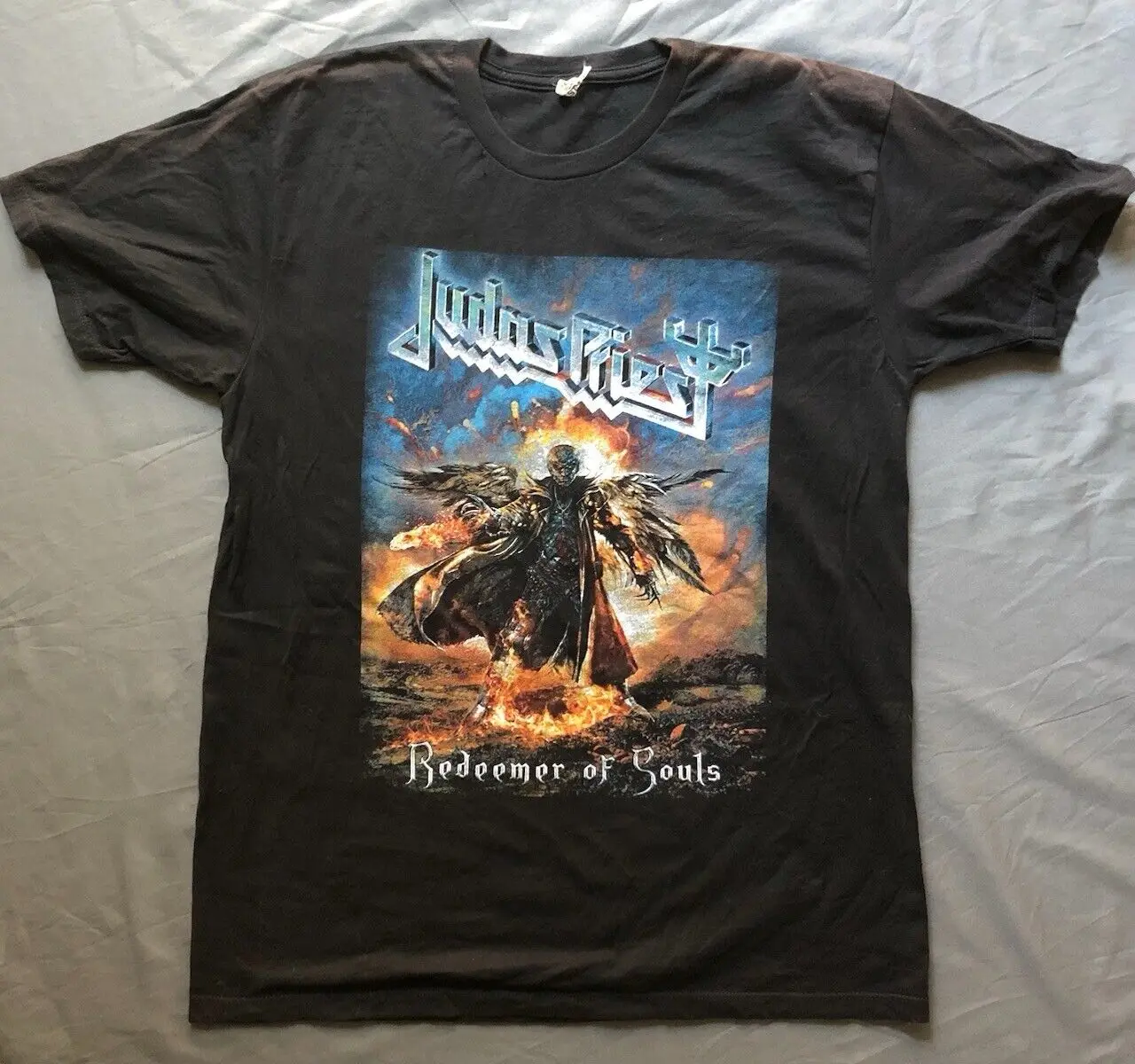 Judas Priest Redeemer of Souls Black T-Shirt Adult Size Large Heavy Band Short Sleeve Tops Tees Cotton Print Tshirts