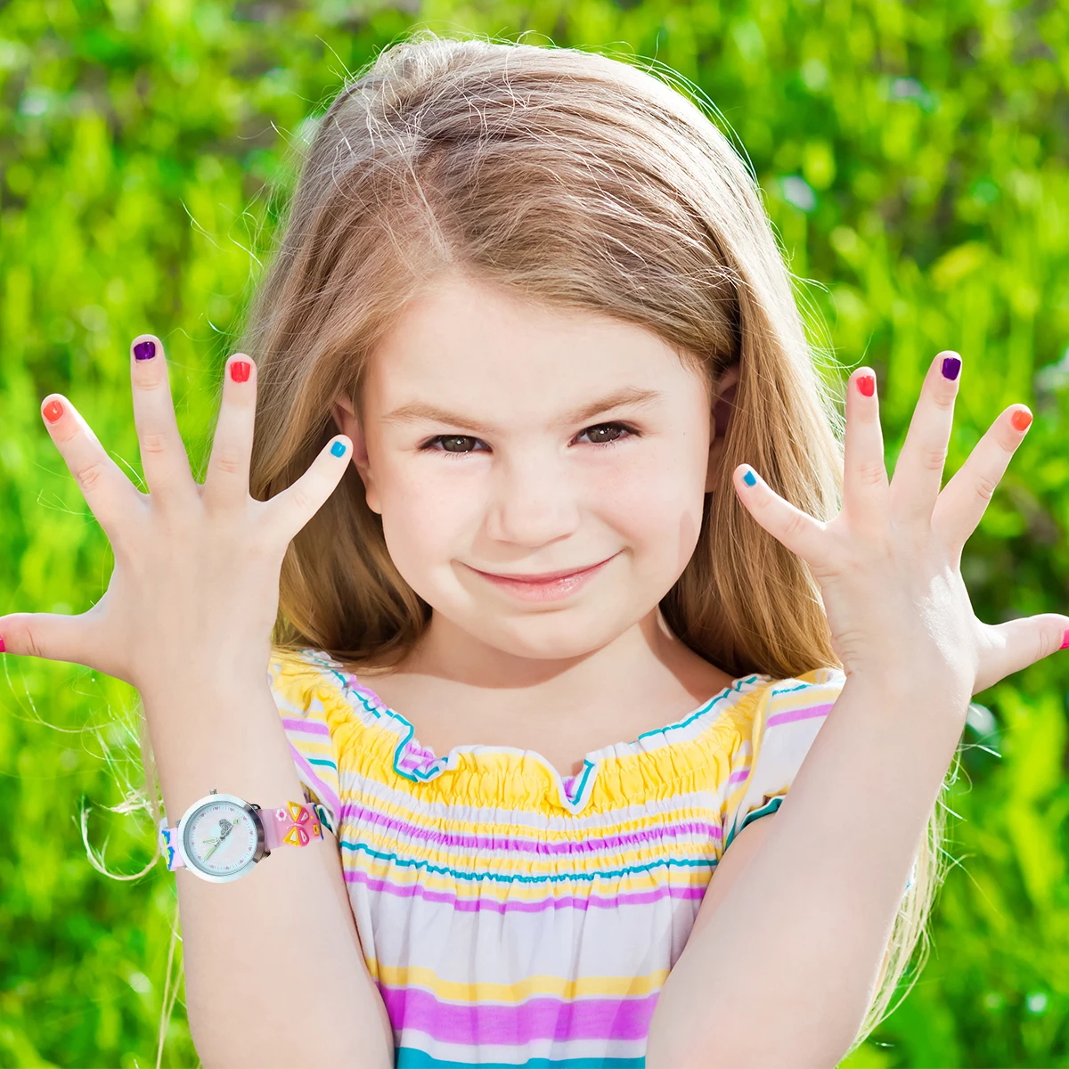 

Мультяшные часы 3D наручные часы с кристаллами-бабочками для модных силиконовых часов с кварцевым механизмом и прозрачным циферблатом