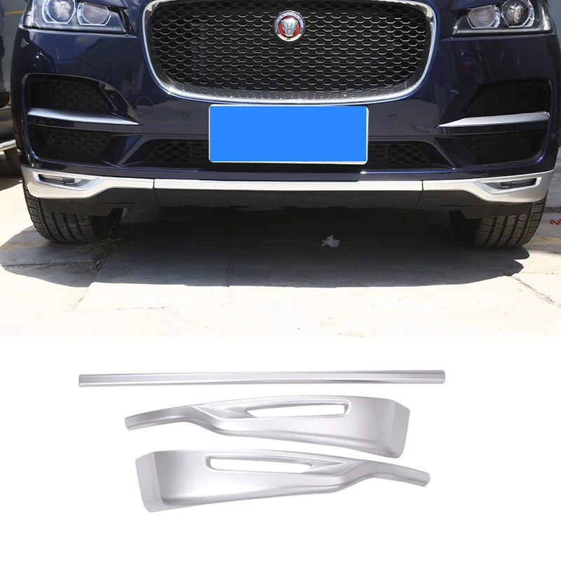 

ABS Silver Car Front Bumper Trim Strip For Jaguar F-PACE 2016 2017 2018 2019 2020 Car Styling Exterior Accessories