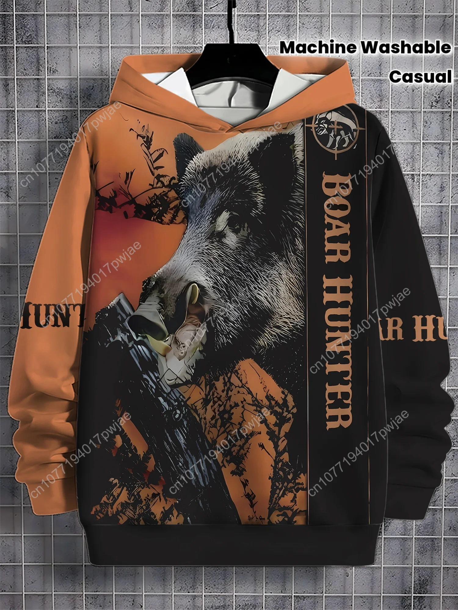 Мужская толстовка с капюшоном с 3D принтом медведя — пуловер с капюшоном на тему охоты на диких и оленей, теплый повседневный зимний свитер с охотничьем на открытом воздухе